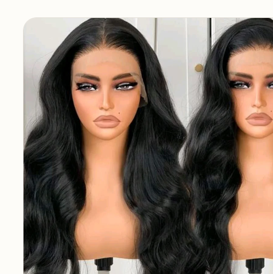 28 inch black body wave human blend wig image 2