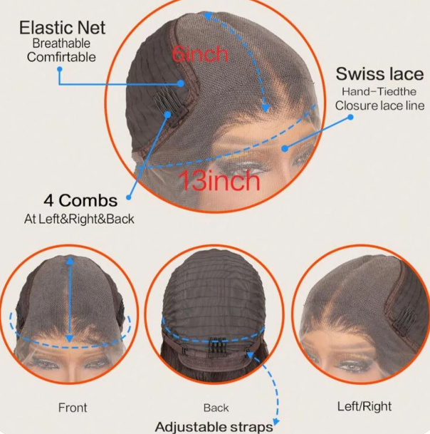 Beyoncé Bombshell wig cap construction diagram