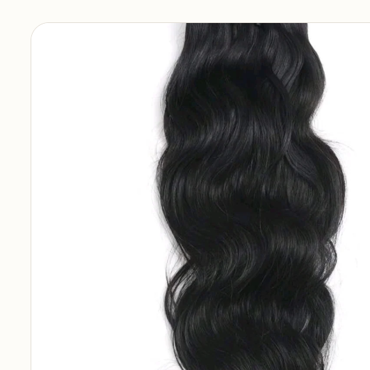 Black wave human hair clip-in extensions image 2