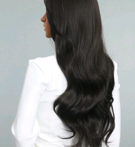 Brandy wig side and back view