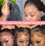 22 inch Brazilian Water Wave wig lace detail