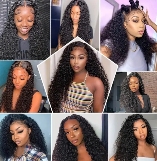 22 inch Brazilian Water Wave wig styling examples