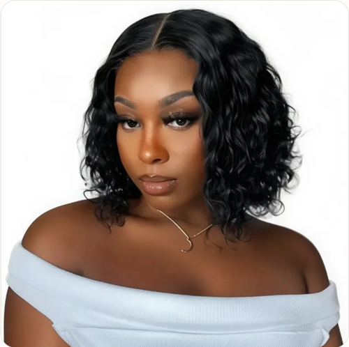 10 inch deep wave virgin human hair glueless bob wig