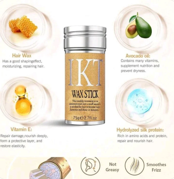 IKT wax stick ingredient and benefits graphic